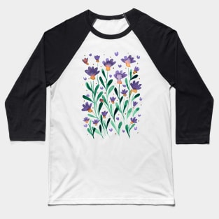 Forget me not flowers - retro periwinkle Baseball T-Shirt